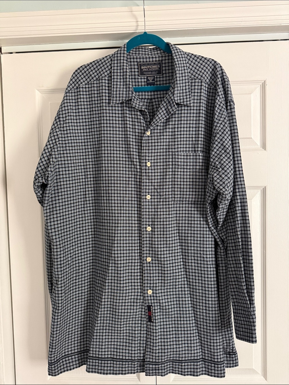Britches Great Outdoors Surfer Shirt XXL - Navy Plaid
